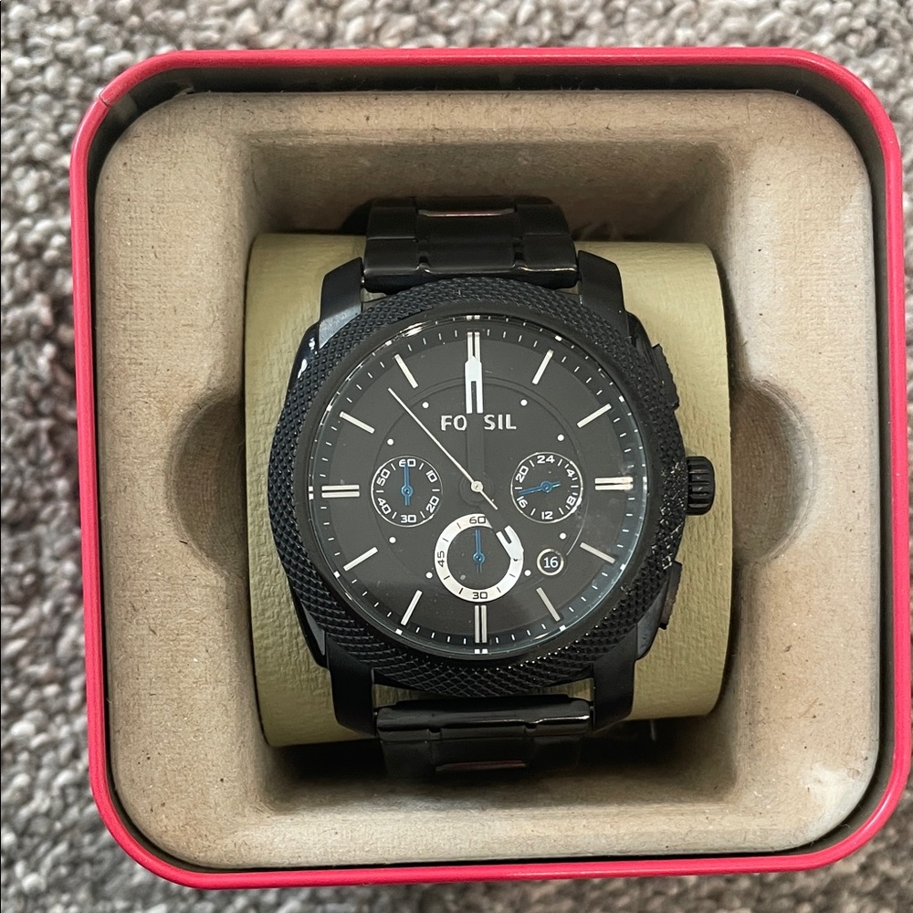 Fossil Black Multi-Dial Watch